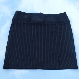 Black 90s Pinstripe Mini Skirt Suiting Pinstripe Skirt Classic Black Mini Skirt